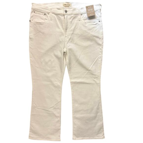 NWT Madewell Kick Out Crop Jeans In Pure White Size 33 - Picture 4 of 9